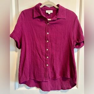 Bohme Magenta Button-Up Top